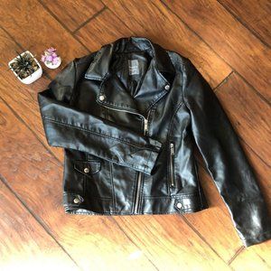 Faux leather moto jacket motorcycle